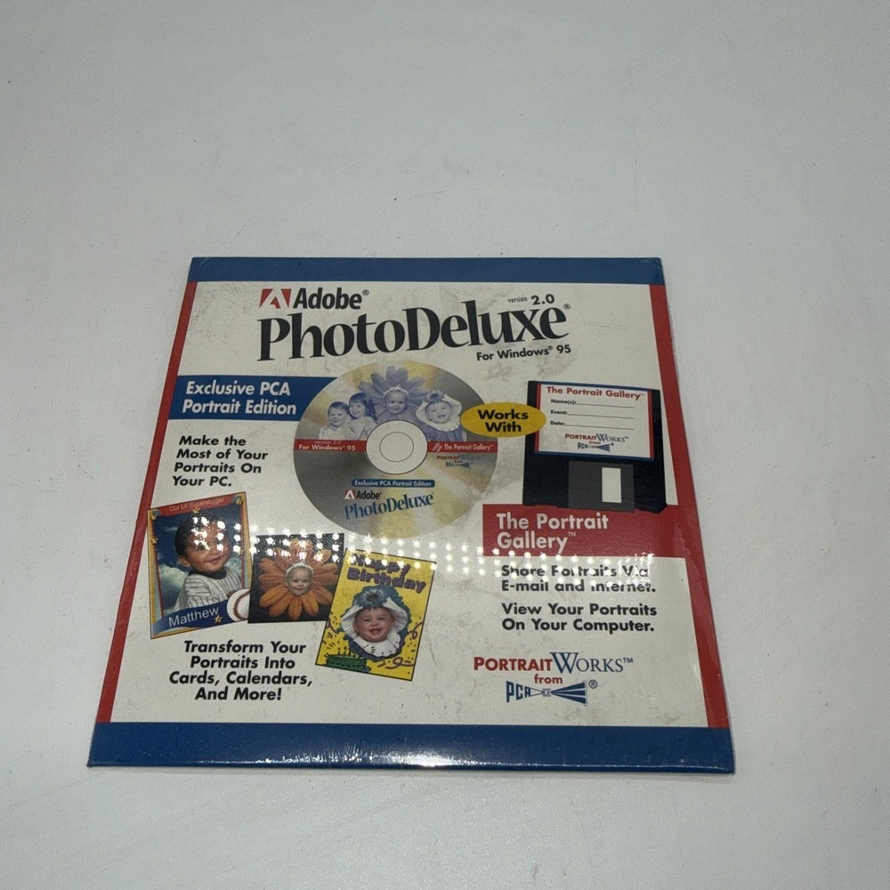 ADOBE PhotoDeluxe Version 2.0 for Win 95 - Portrait Edition Brand New Sealed